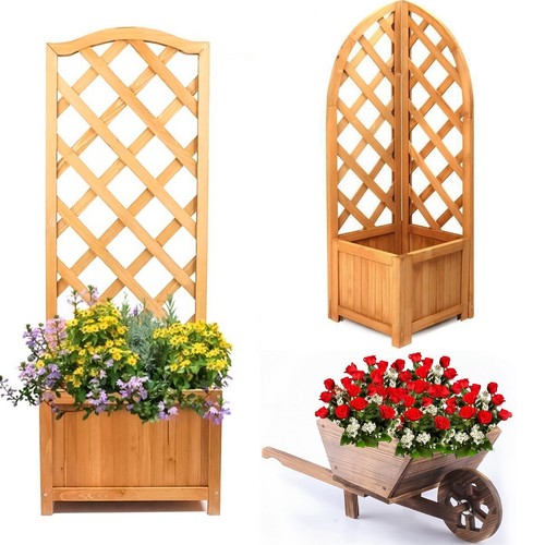 Wooden garden wheelbarrow - wooden,