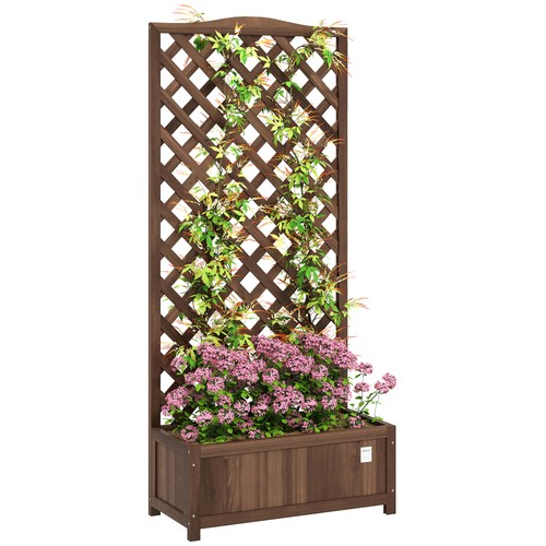 Outsunny wooden planter box - wooden,