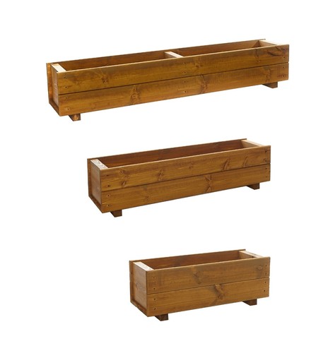 Rectangular wooden planters - rectangular,