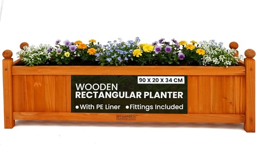 Trough planter with liner - planter, pe