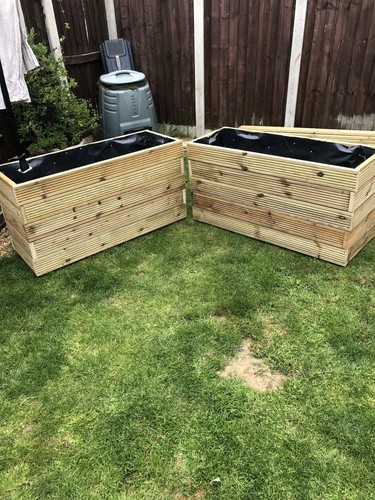 Large wooden garden planters - large,