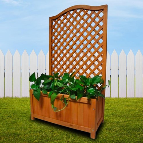 Garden wooden planter trellis - garden,