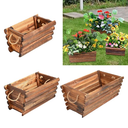 Rustic wooden flower - wooden, planter