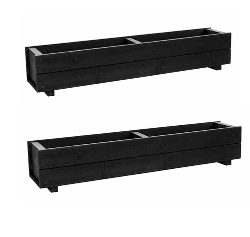 120cm wooden trough planters - 120cm,