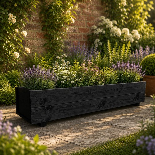Wooden garden planter box - garden,