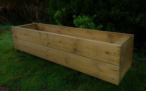 Long garden wooden planter - long,
