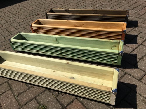 Coloured wooden patio planter - wooden,