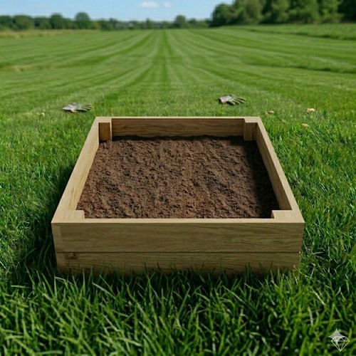 Rustic wooden raised - raised, garden