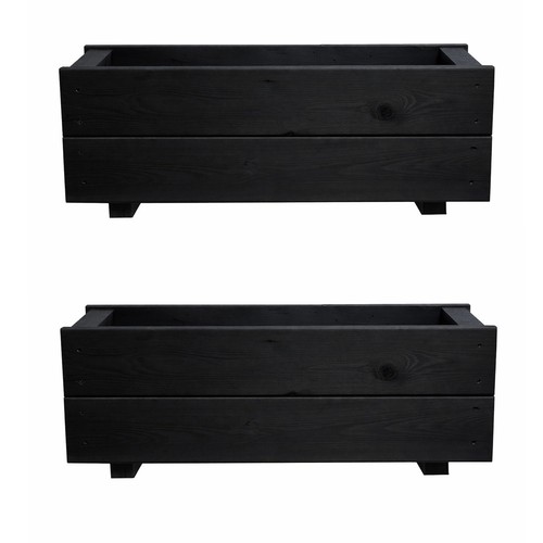 Wooden trough planters outdoor - planters,
