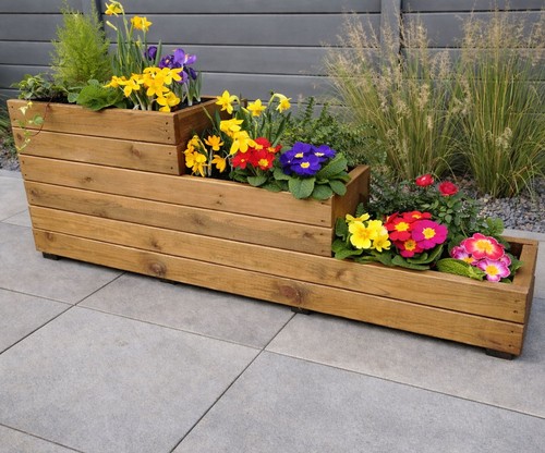 Garden wooden planter tiered - garden,
