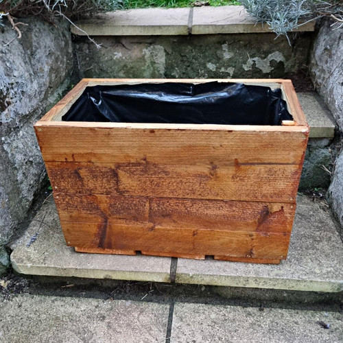 Wooden rectangular trough - wooden,