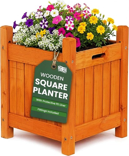 Wooden planter square with - wooden,