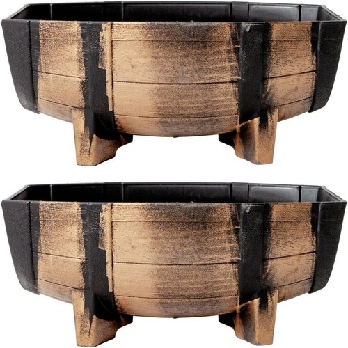 2pk garden half barrel flower - barrel,