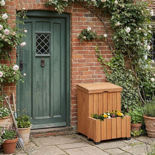 Wooden parcel storage box with - wooden,